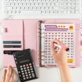 thumbnail image 3 of Pink Faux Leather Budget Planner: 100-Day Cash Saving Notebook with Zipper Pouch, 25 Cash Slots (1-100) + 3 Check-in Sheets + 4 Colorful Dollar Stickers, 3 of 6