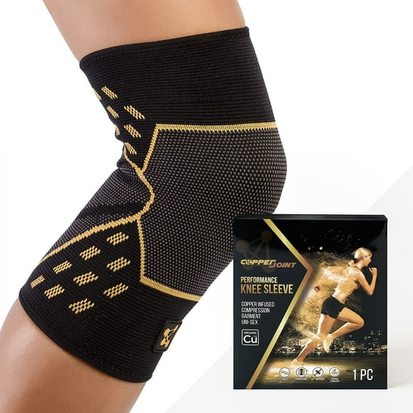 CopperJoint Knee Compression Sleeve PRO for Men & Women - Knee Brace For weightlifting, Sports Injury & Knee Support - Helps Blood Flow, Pain Relief & Management - Copper Infused Nylon (X-Large)