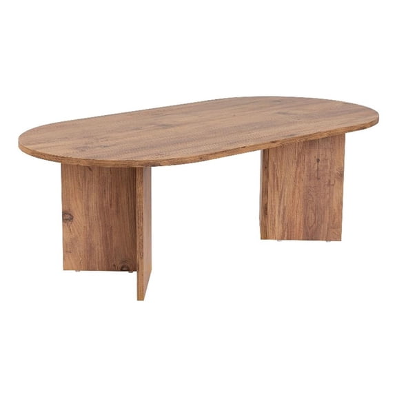 Maklaine Rectangular Coffee Table with Open Storage in Atlantic Pine