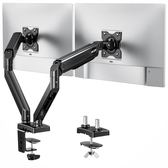 Acer Dual Monitor Arm for 17-32 Inch Screens, Adjustable Monitor Mount, Double Monitor Stand for Desk, Gas Spring for Curved Flat Screens, Tilt Swive