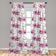 thumbnail image 2 of Floral Aquarelle Window Curtains, Vintage Vibe Peony Pattern with Leaves Greenery Dreamy Colors, Lightweight Decor 2-Panel Set with Rod Pocket, Pair of - 28"x63", Pale Rose Peacock Green, by Ambesonne, 2 of 3
