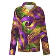 thumbnail image 4 of Blue T Shirts for Women Fashion Casual Printed Button Long Sleeve Shirts Tops, 4 of 6