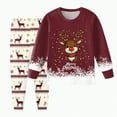 thumbnail image 2 of UAYOTSE Comfortable and Stylish Christmas Print Children Long Sleeved and Long Legged Pajamas Set for Boys and Girls,Sizes 3-4 Years, 2 of 5