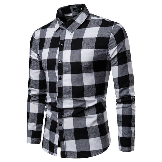 Txlixc Camisa de manga larga ajustada para hombres Txlixc moda
