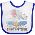 thumbnail image 3 of Inktastic I Love My Babysitter Elephant Family Boys or Girls Baby Bib, 3 of 4