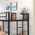 thumbnail image 5 of Bunk Bed Twin Over Twin Size Metal Bunk Bed with Ladder and Full-Length Guardrail, Metal Bunk Bed, Storage Space, No Box Spring Needed, Noise Free, Black, 5 of 7