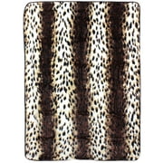 College Covers Throws Leopard Print Huge Raschel Throw Blanket, Bedspread, 86" x 63"