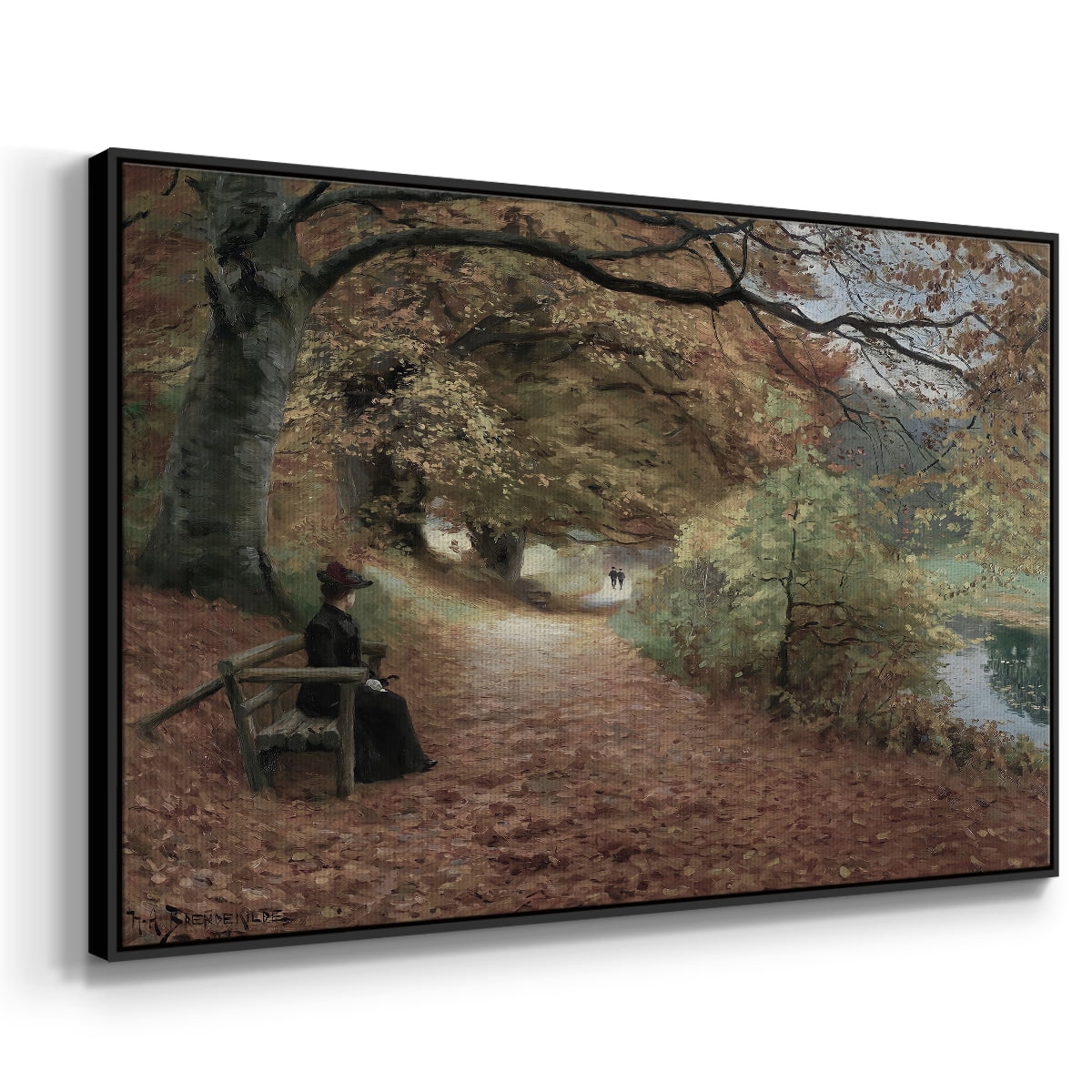 Vintage Landscape-CCCXXII By Wexford Home Framed in Black Wood Gallery Wrapped Canvas 25 in. x 37 in.