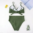 thumbnail image 4 of "Gubotare Bikinis For Women High Waisted Swimsuits for Women Two Piece Bathing Suits Ruffled Flounce Top with High Waisted Bottom Bikini Set,Green XXL", 4 of 5
