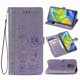 thumbnail image 2 of Funda de piel con diseño de gato y perro para Xiaomi Redmi 10x 4g, color morado, 2 of 5