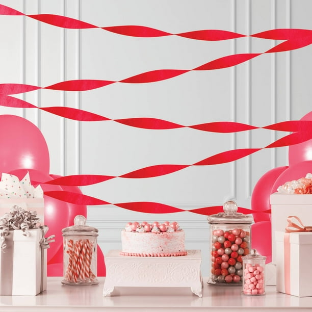 Way to Celebrate! Party Ravishing Red Crepe Streamer, 150ft, 1 Ct