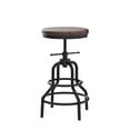thumbnail image 4 of Taburete de bar LOKKHAN, vintage, industrial, rústico, giratorio, de madera y metal, 4 of 9