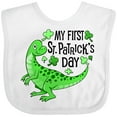 thumbnail image 3 of Inktastic My 1st St. Patrick's Day Green Dinosaur Boys or Girls Baby Bib, 3 of 4