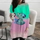 thumbnail image 2 of Autumn Women's T-Shirt Casual Holiday Weekend T-Shirt Long Sleeve Disney Stitch Print Crew Neck Basic Pocket T-Shirt PulloverXL Gao Jinjia LED, 2 of 2