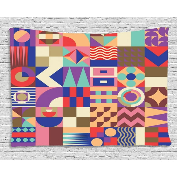 Geometric Tapestry, Patchwork of Geometric Mosaic Tiles Including