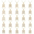 thumbnail image 3 of hanxiulin opal 26 letters necklace square letter necklace gold color with shells titanium steel english pendant necklace, 3 of 4