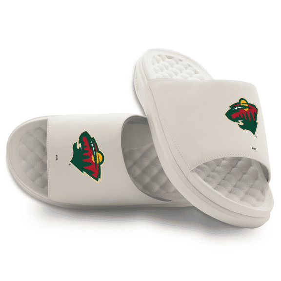 Unisex ISlide Cream Minnesota Wild Primary Motive Slide Sandals
