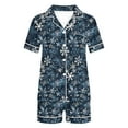 thumbnail image 6 of Cavosen Christmas Pajama Set Women Short Sleeve 2 Piece Xmas Cute Snowflake Print Nightwear Outfits with Pocket Button down Lapel Neck Tops Short Pants Pjs Soft Comfortable Sleepwear, 6 of 6