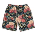 thumbnail image 3 of Uemuo Rose Flowers Pattern Men's Swim Trunks Hawaiian Beach Bathing Suit Swimsuits Beach Quick-Dry Shorts with Pockets-Medium, 3 of 9