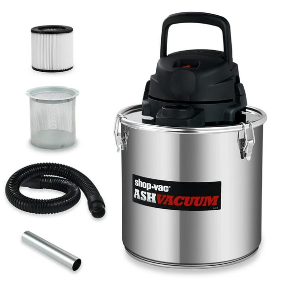 Aspiradora de cenizas Shop-Vac de 4 galones y 2.0 HP de potencia máxima, 7.0 amperios, con filtro HEPA, manguera y accesorios para chimeneas, estufas de leña, estufas de pellets y parrillas. 4040988