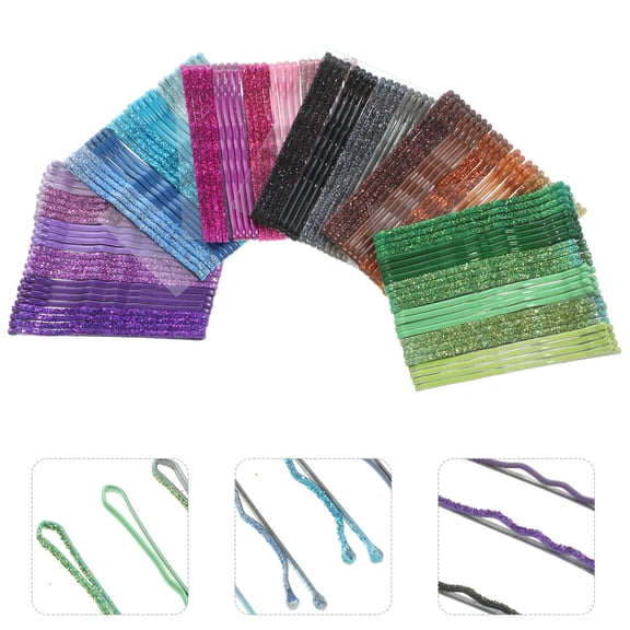FENGGUIQU 144Pcs Metal Hairpins and Glitter Hair Slides for Thick and Thin Hair Styling Accessories