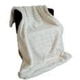 thumbnail image 3 of Plutus Off White Soft Snow Faux Fur Luxury Throw Blanket, 3 of 3