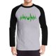 thumbnail image 2 of Hombres manga larga mangas raglán Casual Día de San Patricio cuello redondo verde cerveza electrocardiograma estampado pulóver camiseta blusa Pompotops oipoqjl4950, 2 of 3