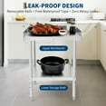 thumbnail image 2 of EDTara Table de Support de Gril en Acier Inoxydable, Table de Travail Certifiée NSF avec Pattes Ajustables, Capacité de 400 Lb, Baffle de Bord de 2 Pouces, Support d'Équipement pour Restaurant Commercial et Hôtel, 2 of 7