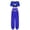 Royal Blue, variant on Moggemol Womens 2 Piece Belly Dance Set Crop Top with Long Pants Arabian Rave Outfits Red M
