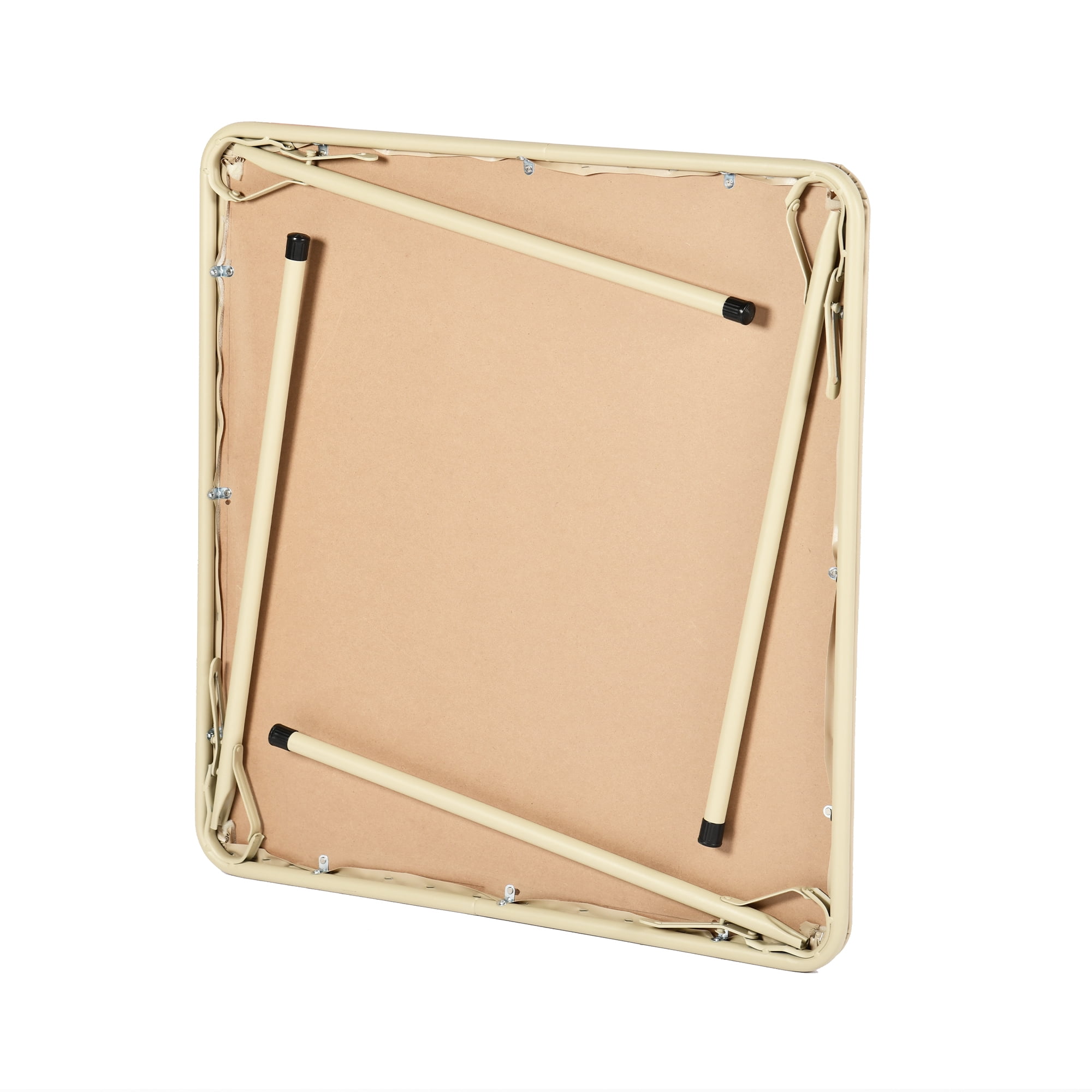 Homy Casa Folding Card Table, 34 Inch with Padded Tabletop, Portable for Party Picnics and Games, Camel