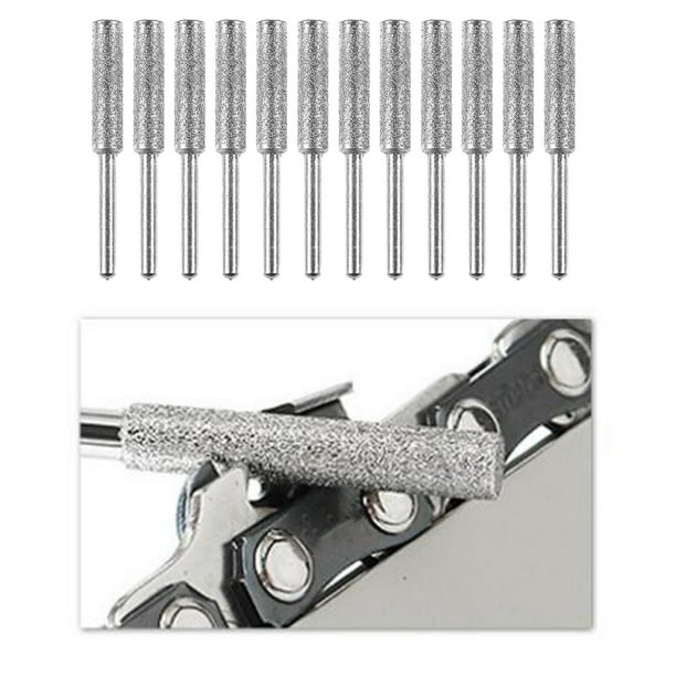12 Piezas de Puntas Moto de Diamante Macarena Molienda de Motosierra 4mm