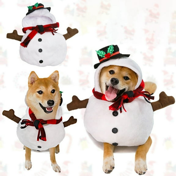 Dog Christmas Outfit Pet Puppy Hoodie Clothes Coat Xmas Costume Winter Warm Cute Funny Snowman Cosplay Suit Doggie Cats Clothing