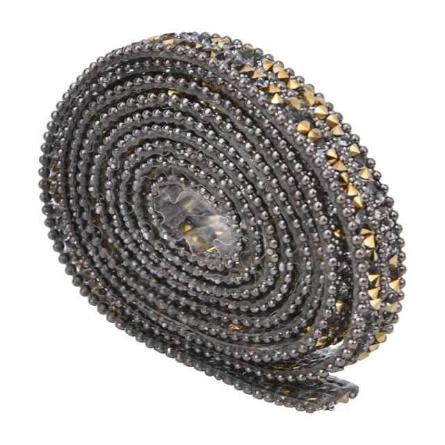 Rhinestones Banding, 1cm Width Pretty Design Easy Fixing 1m Length Rhinestone Trim For DIY Gold,Transparent Gray