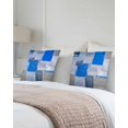 Abstract Geometric Ocean Blue 18x18 Pillow Covers Set of 2, Blue Grey