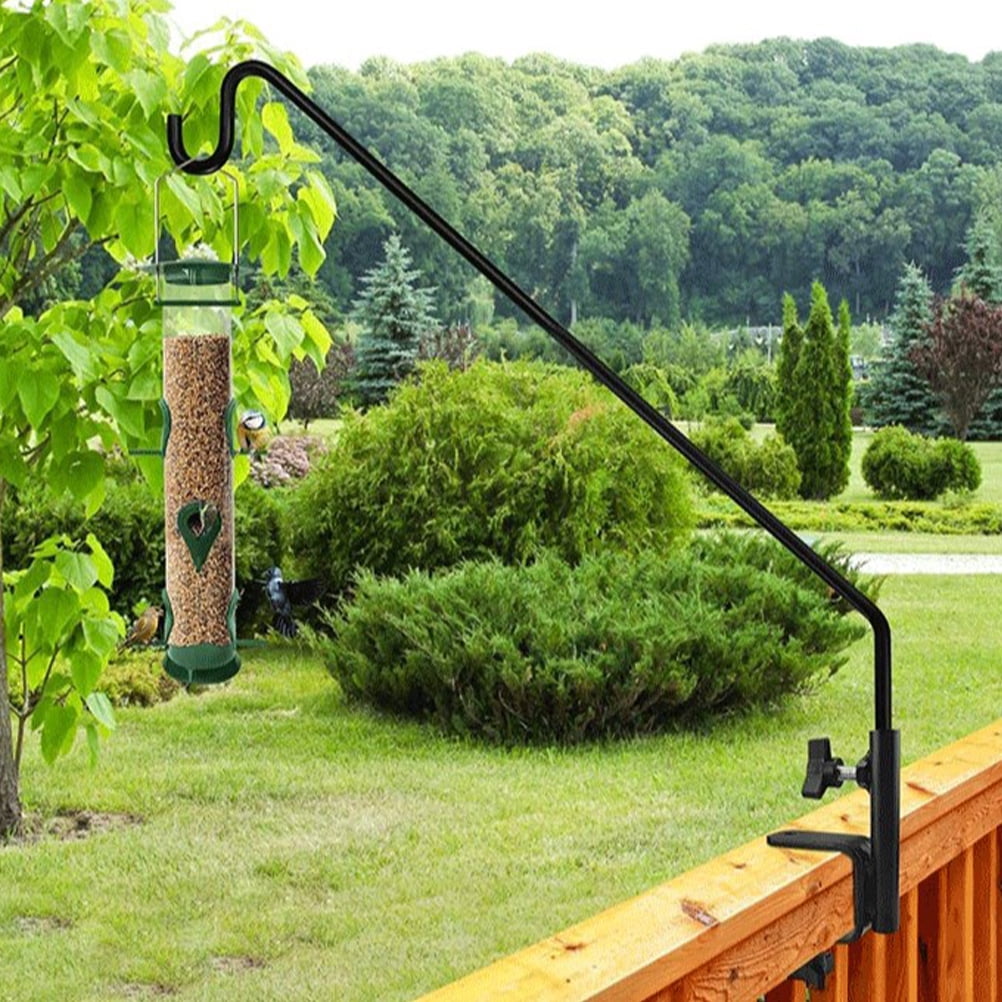 Heavy Duty Deck Hook for Railing Adjustable Rail Pole for Bird Feeders Shepherd Hook Outdoor Plant Hanger Deck Shepherd Hook Heavy Duty Bird Feeder Pole Hanger