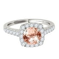 thumbnail image 2 of Aonejewelry 1.35 Carat Ttw Halo Morganite and Diamond Engagement Ring Crafted In 14k Solid White Gold, 2 of 4