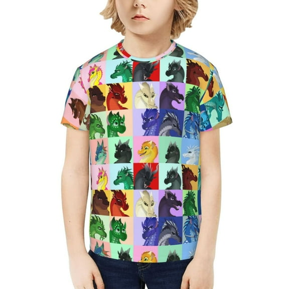 Wings of Fire Dragon Kids T-Shirt 3d Printed Graphic T-Shirts Boys And Girls Short Sleeve Shirts For Youth Kids X-Small
