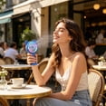 thumbnail image 5 of Dvumao 3-Speed Mini Handheld Fan, USB Rechargeable Portable Fan with LED Light, Base & Charging Cable, 5 of 6