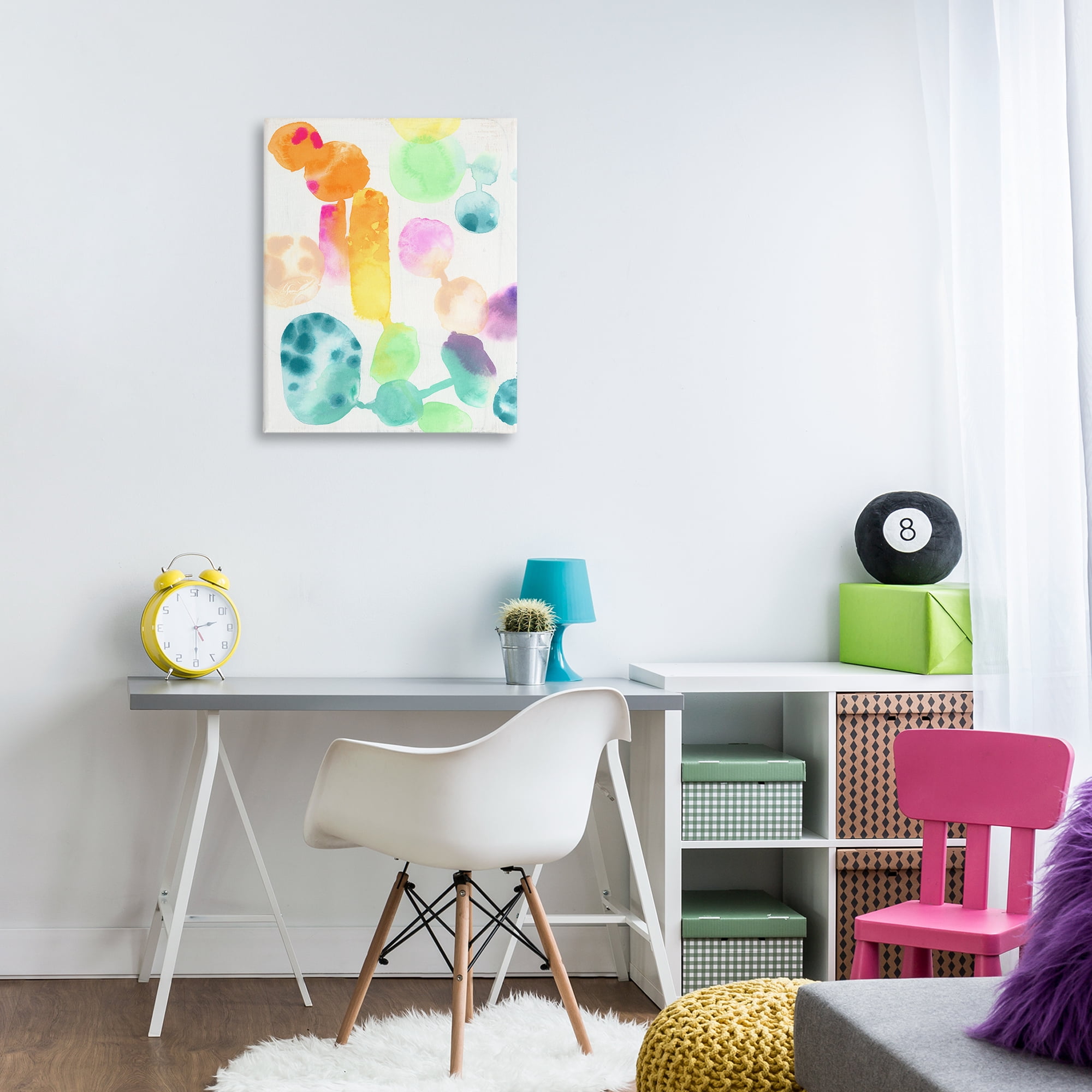 Stupell Industries Rainbow Watercolor Pattern Abstract Painting Gallery Wrapped Canvas Art Print Wall Art, 24 x 30