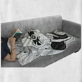 thumbnail image 5 of Smile Soft Flannel Fleece Blanket, Sketchy Pattern of a Girl Taking a Photo with Speech Bubble Calligraphy, Cozy Plush for Indoor and Outdoor Use, 50" x 70", Charcoal Grey and White, by Ambesonne, 5 of 5