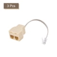 thumbnail image 3 of Uxcell Phone Jack Splitter 6P4C 2 Way Socket Adapter Telephone Line Splitter with Telephone Extension Cord 3 Pack, 3 of 5
