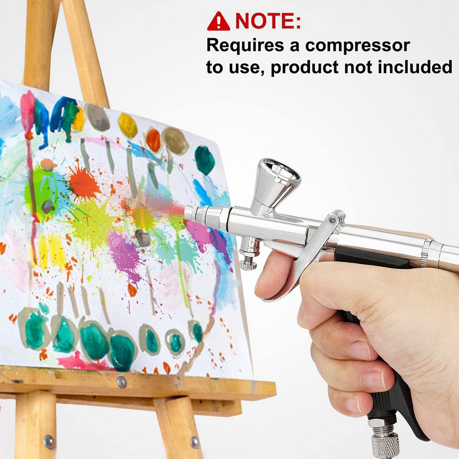 Airbrush Kit, Double Action Trigger Airbrush Airbrush Tool Set for Painting Nails Cake Ta C1204