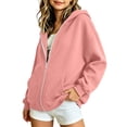 thumbnail image 4 of WQNVRNR Girls Zip up Hoodie- Long Sleeve Loose Warm Casual Kids Fall Sweatshirt Jackets Pink Size 12, 4 of 9