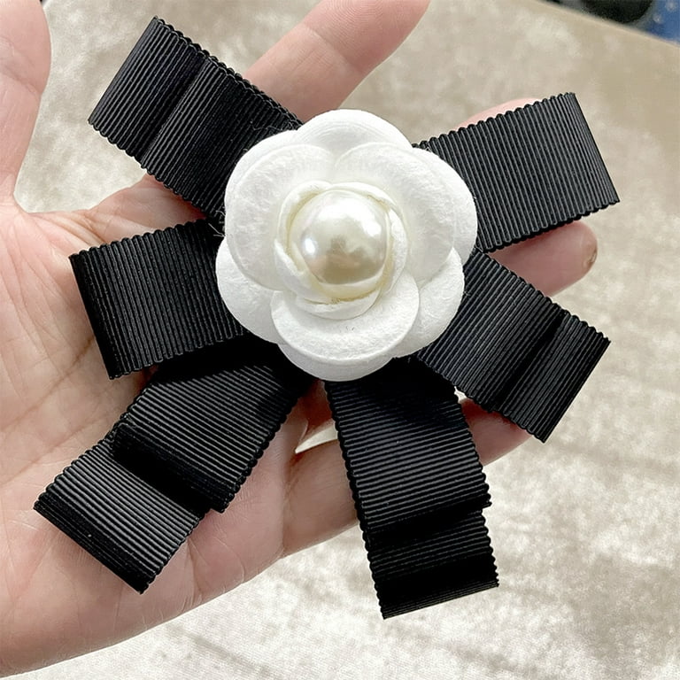 Camellia Flower Brooch Pin,Fabric Camellia Brooch Pin with Pearl,Vintage  Flower Brooch Pin for Jackets Hat Scarfts Corsage Dress