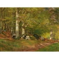 thumbnail image 3 of Hugo Darnaut 18x15 Black Modern Framed Museum Art Print Titled - Woodland Scene with Deer, 3 of 5