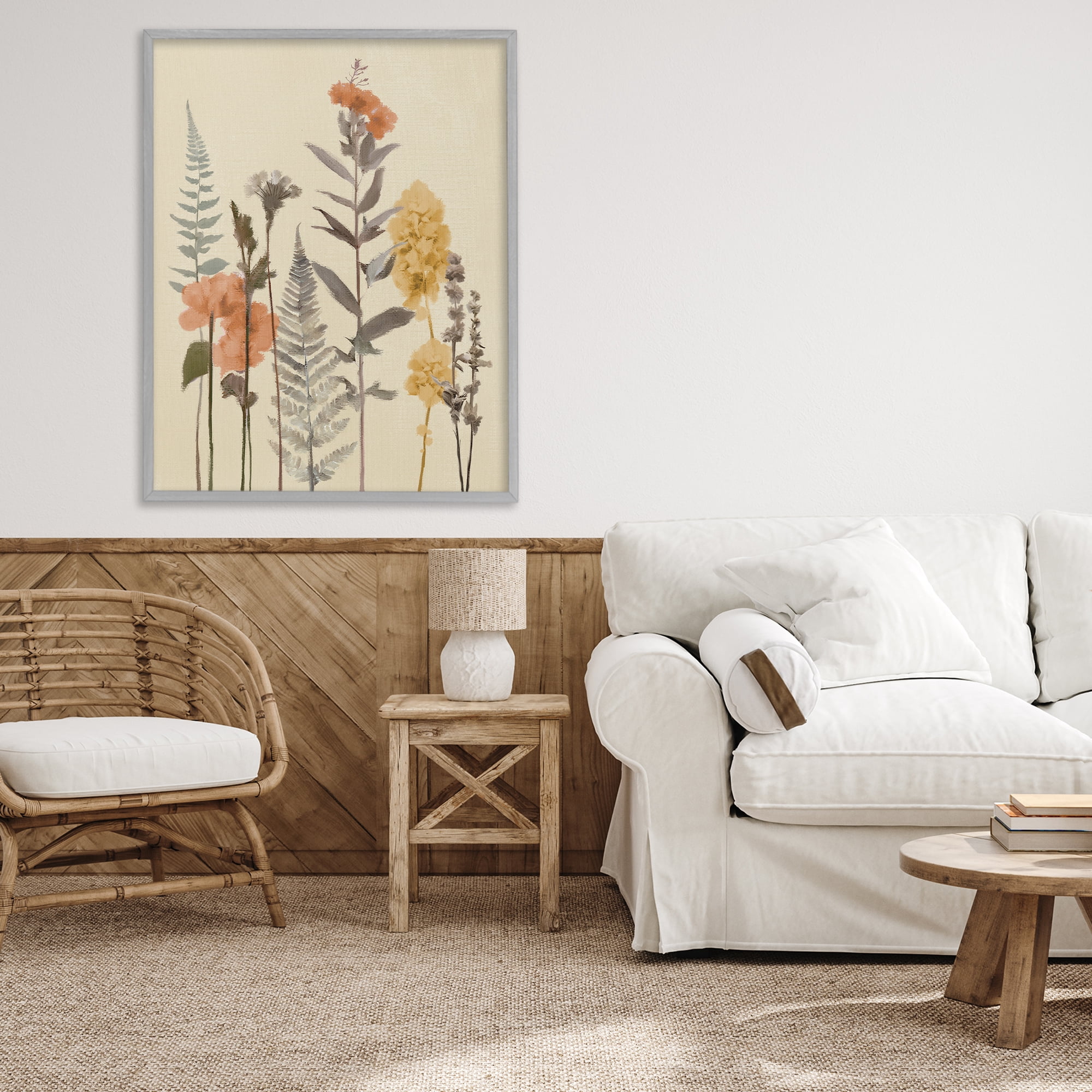 Stupell Industries Fall Botanicals Fresh Ferns Gray Framed Giclee Art, design by Elizabeth Medley