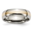 thumbnail image 1 of Titanium 14k Yellow Inlay 6mm Polished Band Size 7, 1 of 6