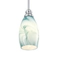 thumbnail image 6 of 7.64"in Art Glass Oval Pendant Shade with Green and White Finish, 6 of 6