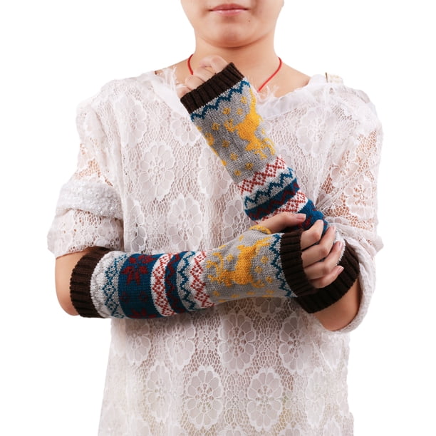 Guantes sin dedos Sonducket de invierno para mujer Talla única color café