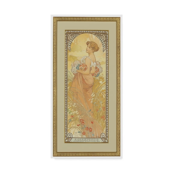 Trademark Fine Art 'Four Seasons: Summer, 1900' Canvas Art by Alphonse Marie Mucha